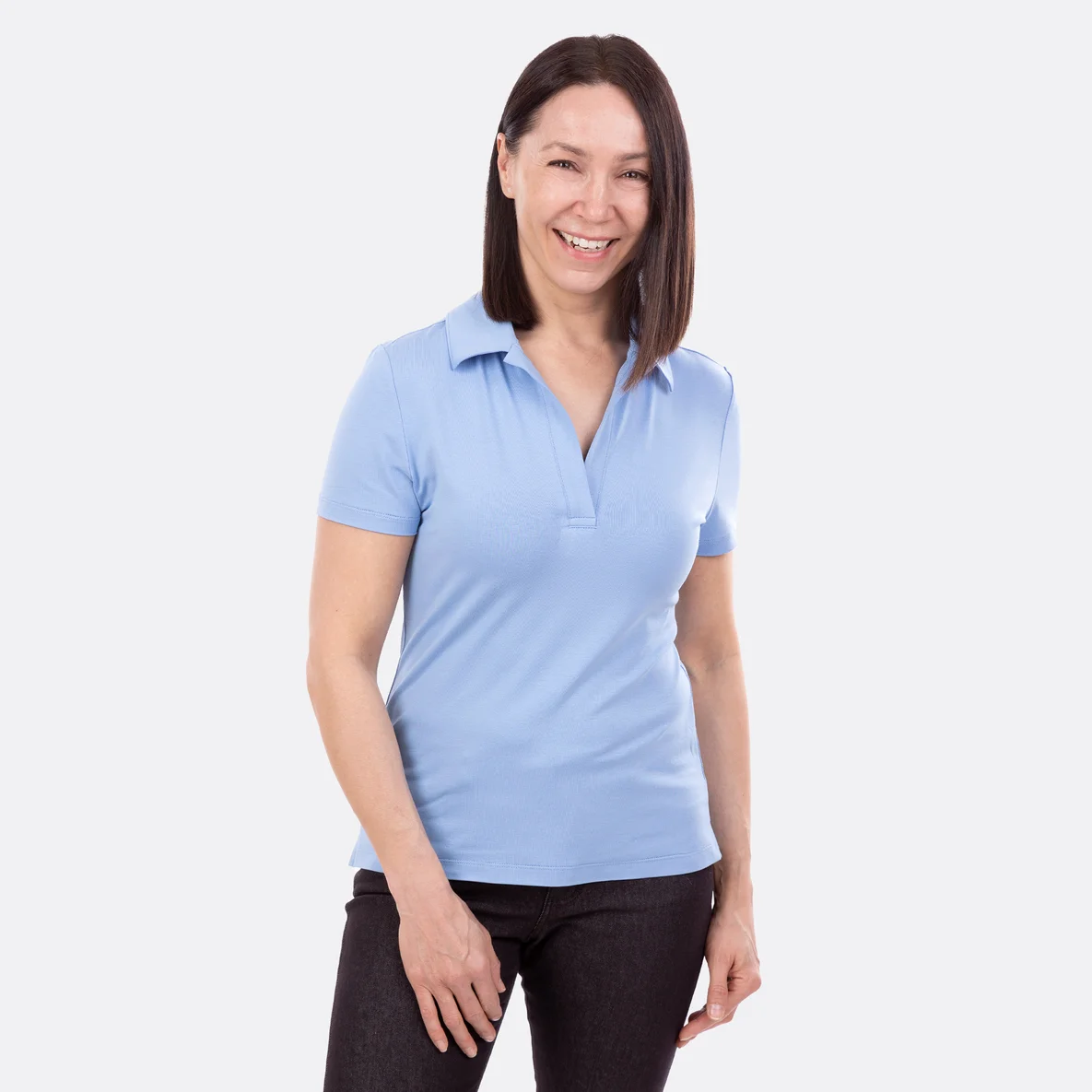 Schnittmuster Damen Poloshirt "Leslie" aus Tencel Jersey 