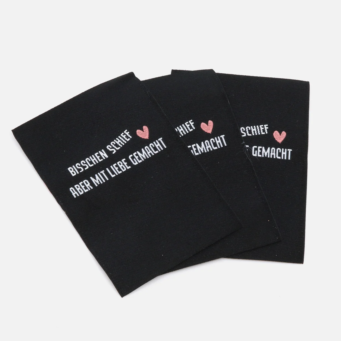 Webetikett L "Bisschen schief", 50x70 mm