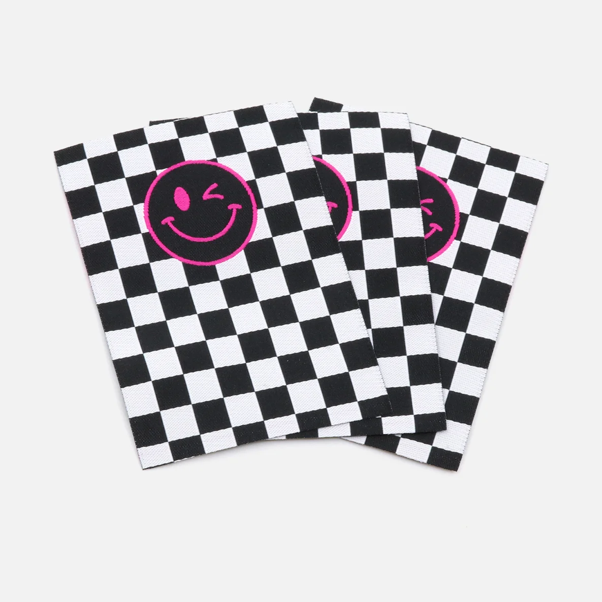 Webetikett L "Checker Smiley", 50x70 mm