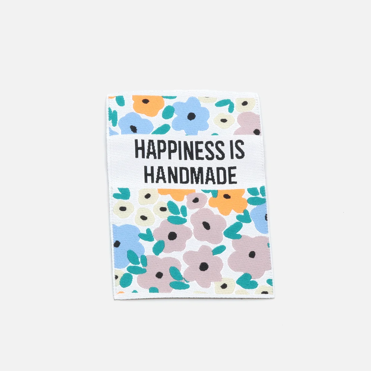 Webetikett L "Happiness ist handmade", 50x70mm 