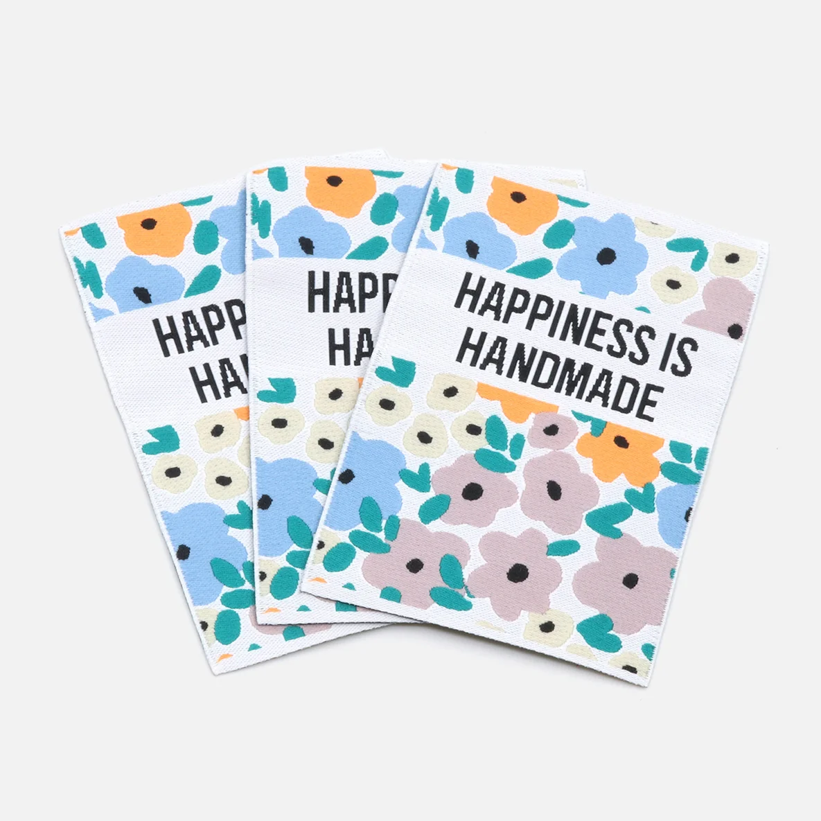 Webetikett L "Happiness ist handmade", 50x70mm 