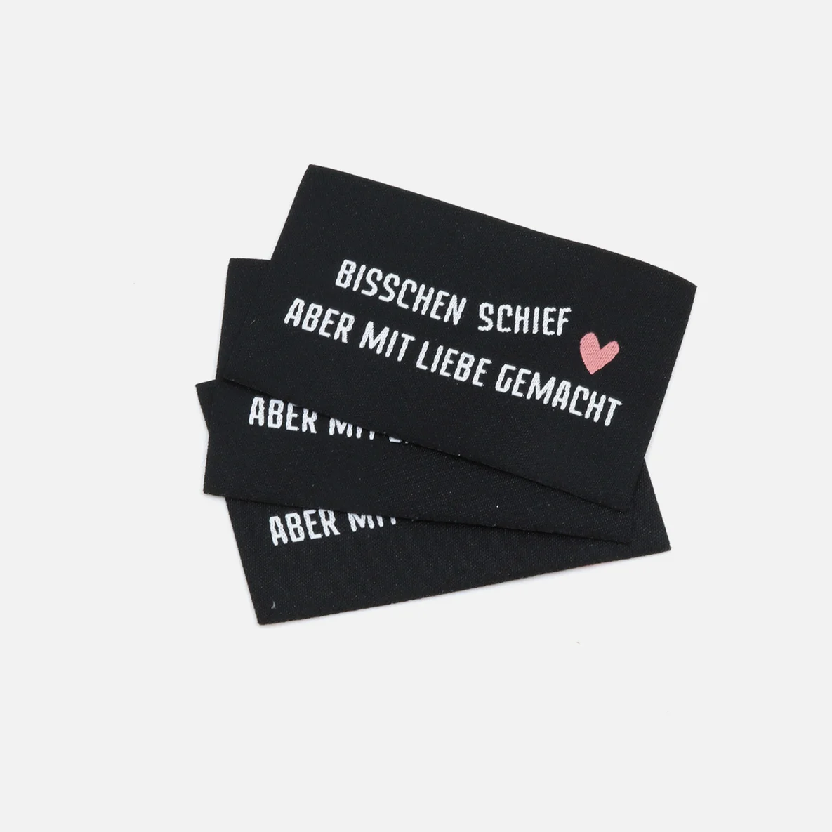 Webetikett L "Bisschen schief", 57x38 mm