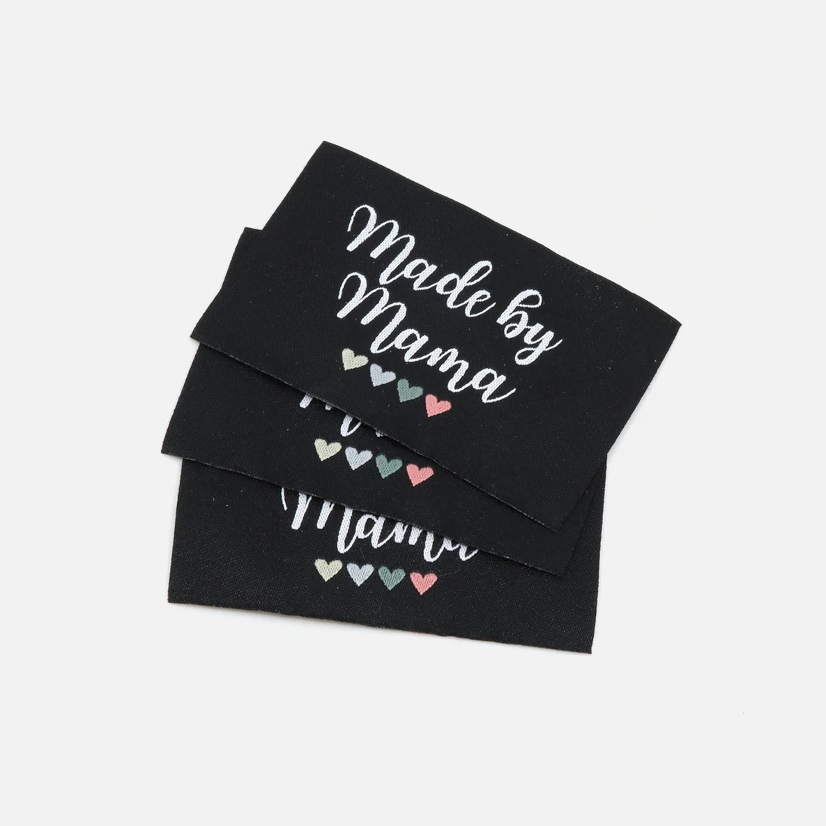 Webetikett L "Made by Mama", 57x38 mm