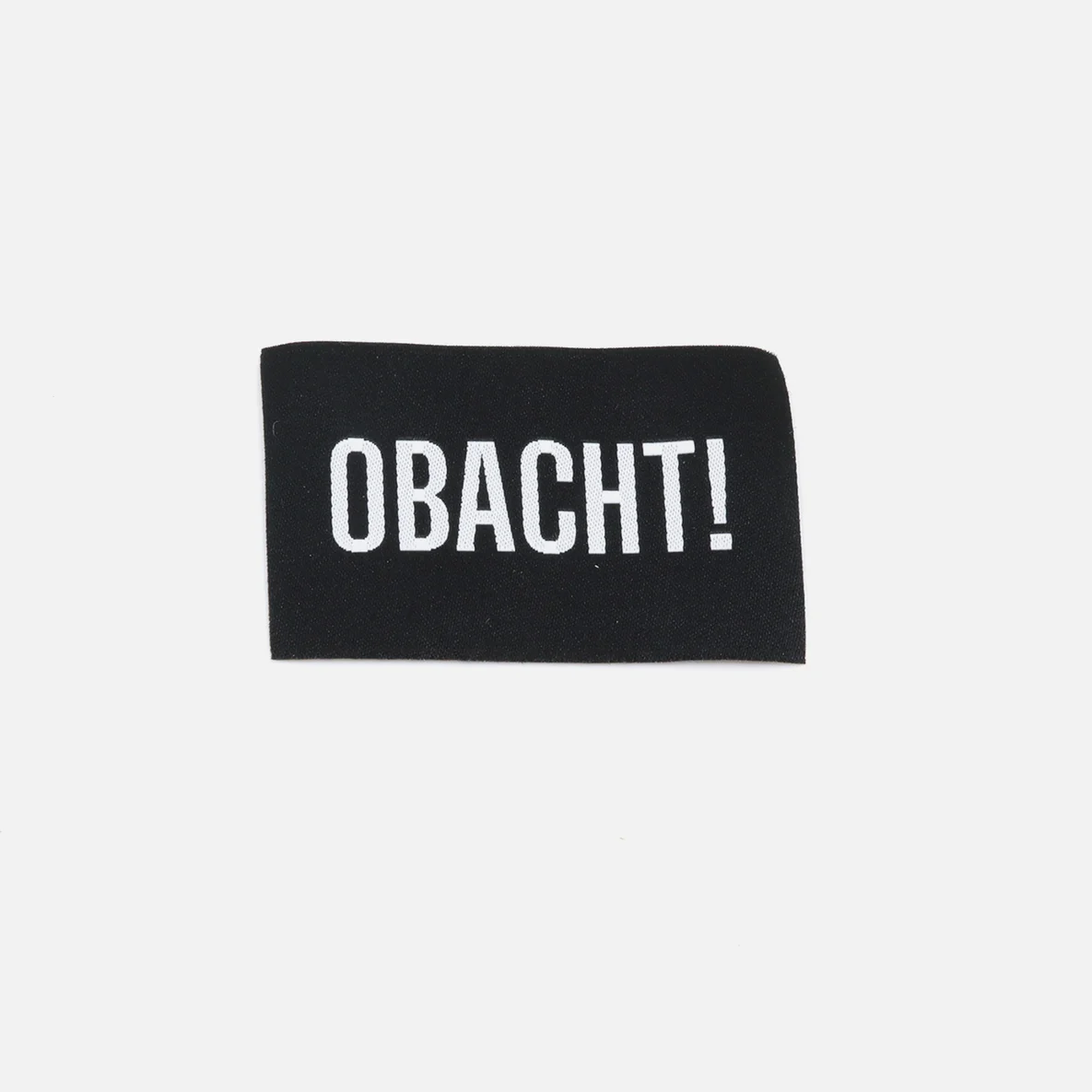 Webetikett L "OBACHT!", 57x38 mm