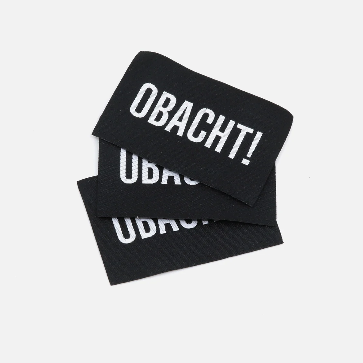 Webetikett L "OBACHT!", 57x38 mm