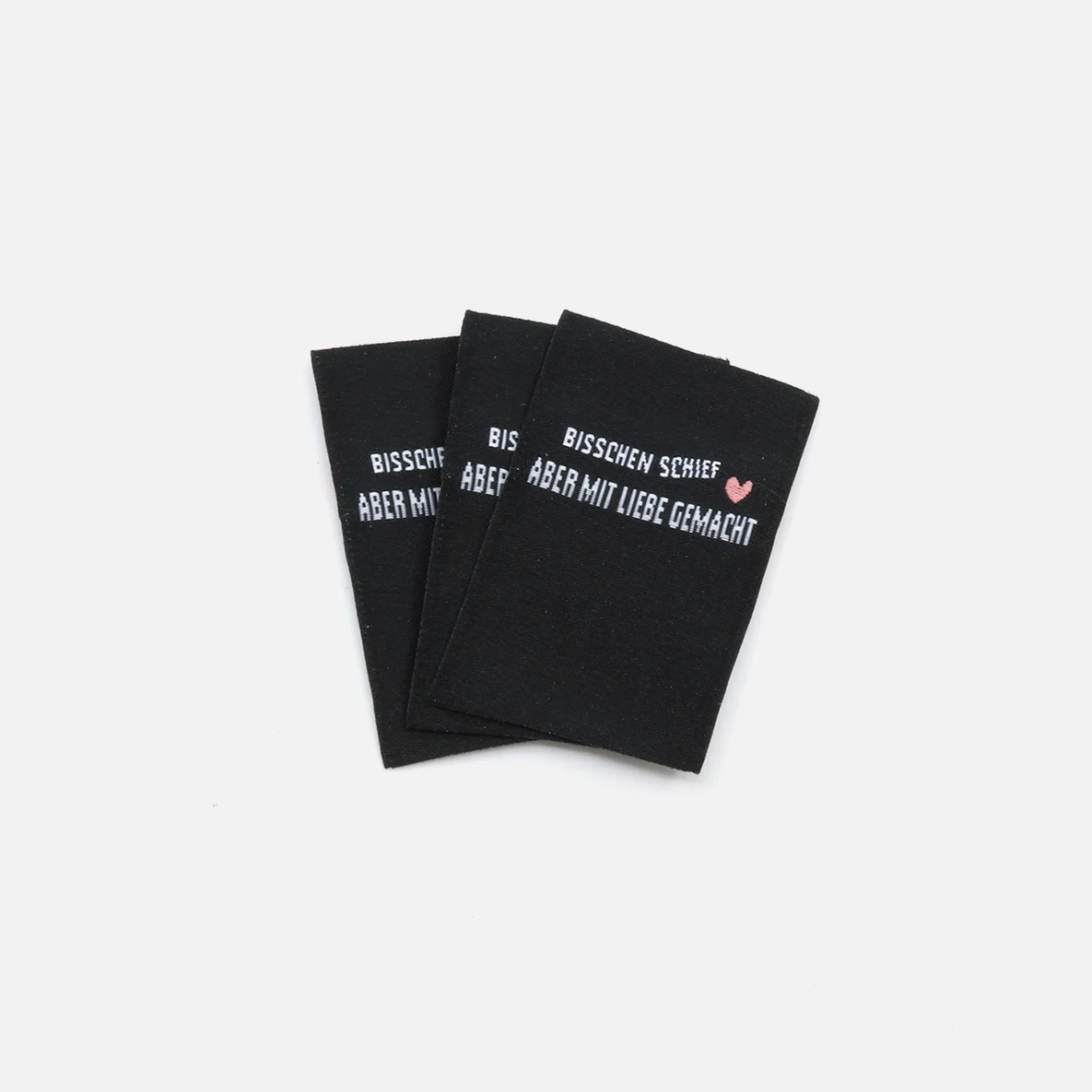 Webetikett M "Bisschen schief", 30x50 mm