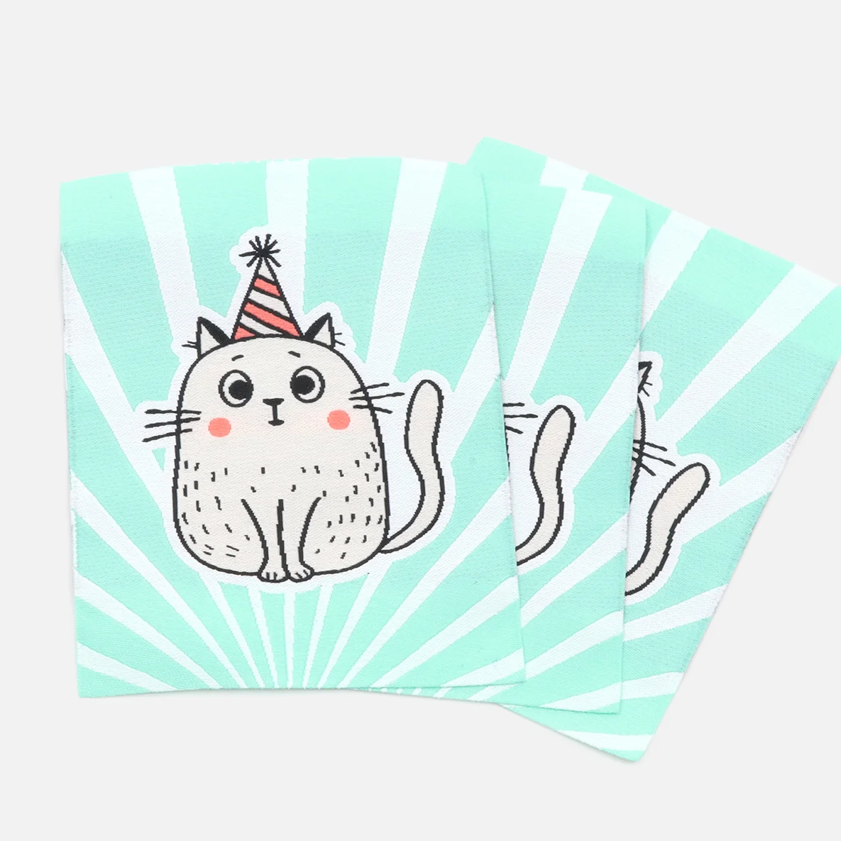 Webetikett "Party Katze", XL, 60x80 mm, 3 Stück