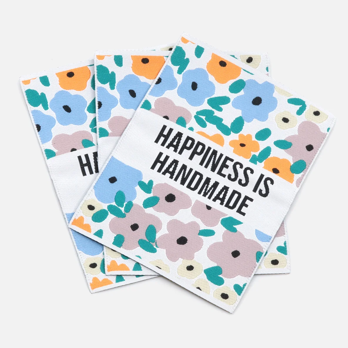 Webetikett "Happiness is handmade" XL