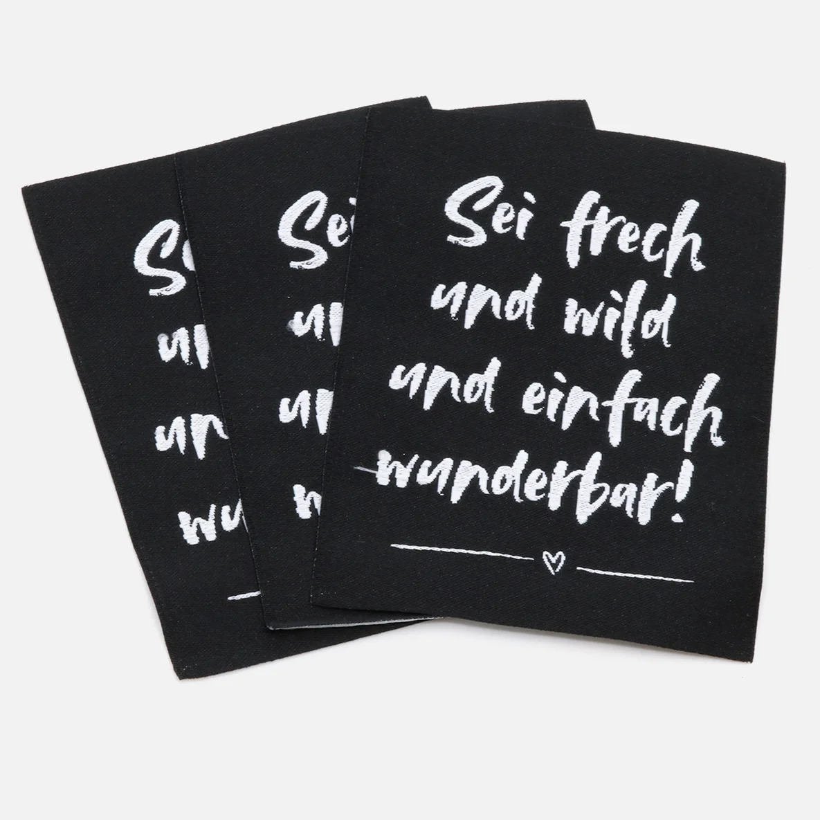 Webetikett "Sei frech und wild" XL