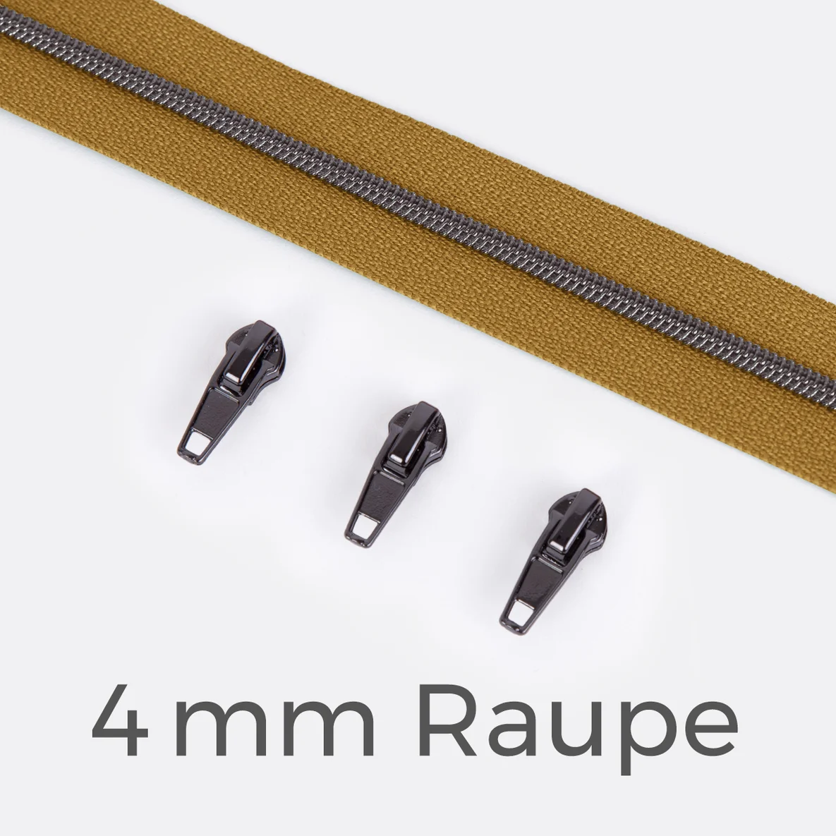 Reißverschluss Gunmetal 4mm Curry D087