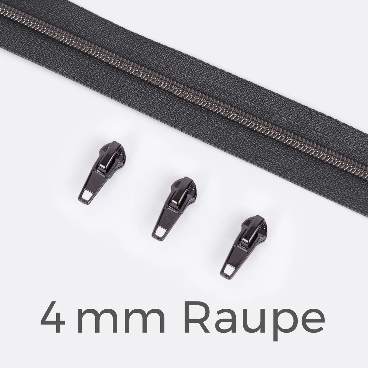 Reißverschluss Gunmetal 4mm Dunkelgrau D306