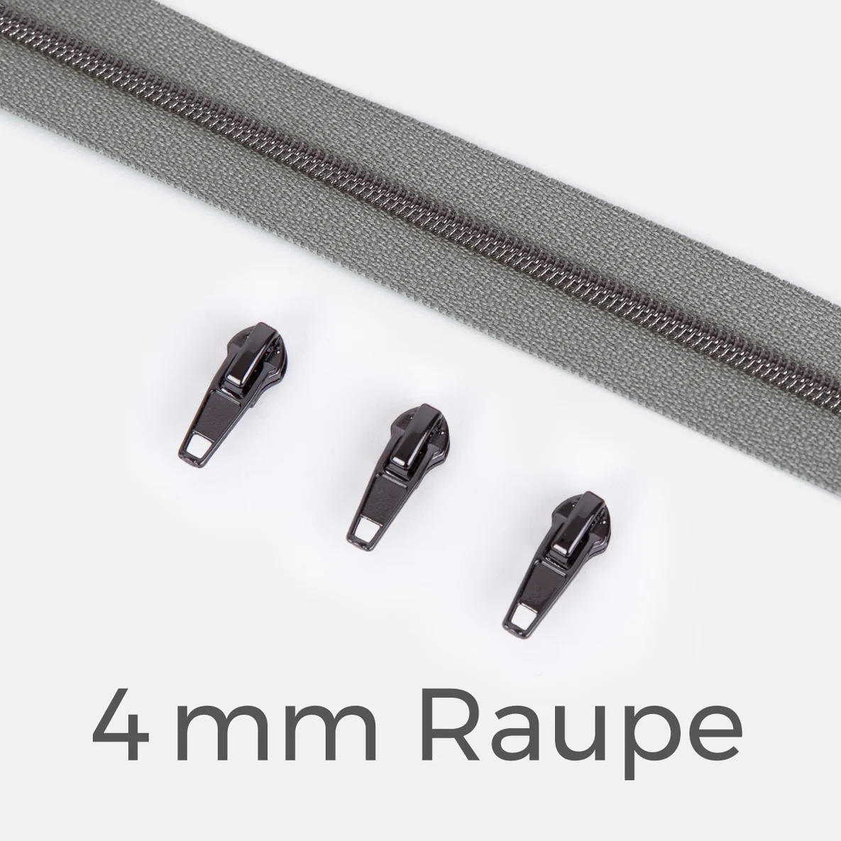 Reißverschluss Gunmetal 4mm Mausgrau B24