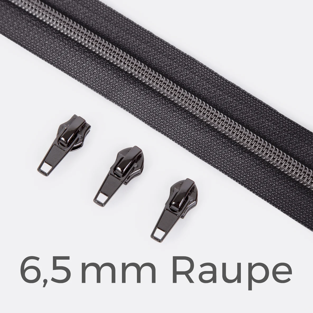Reißverschluss Gunmetal 6,5mm Anthrazit B39