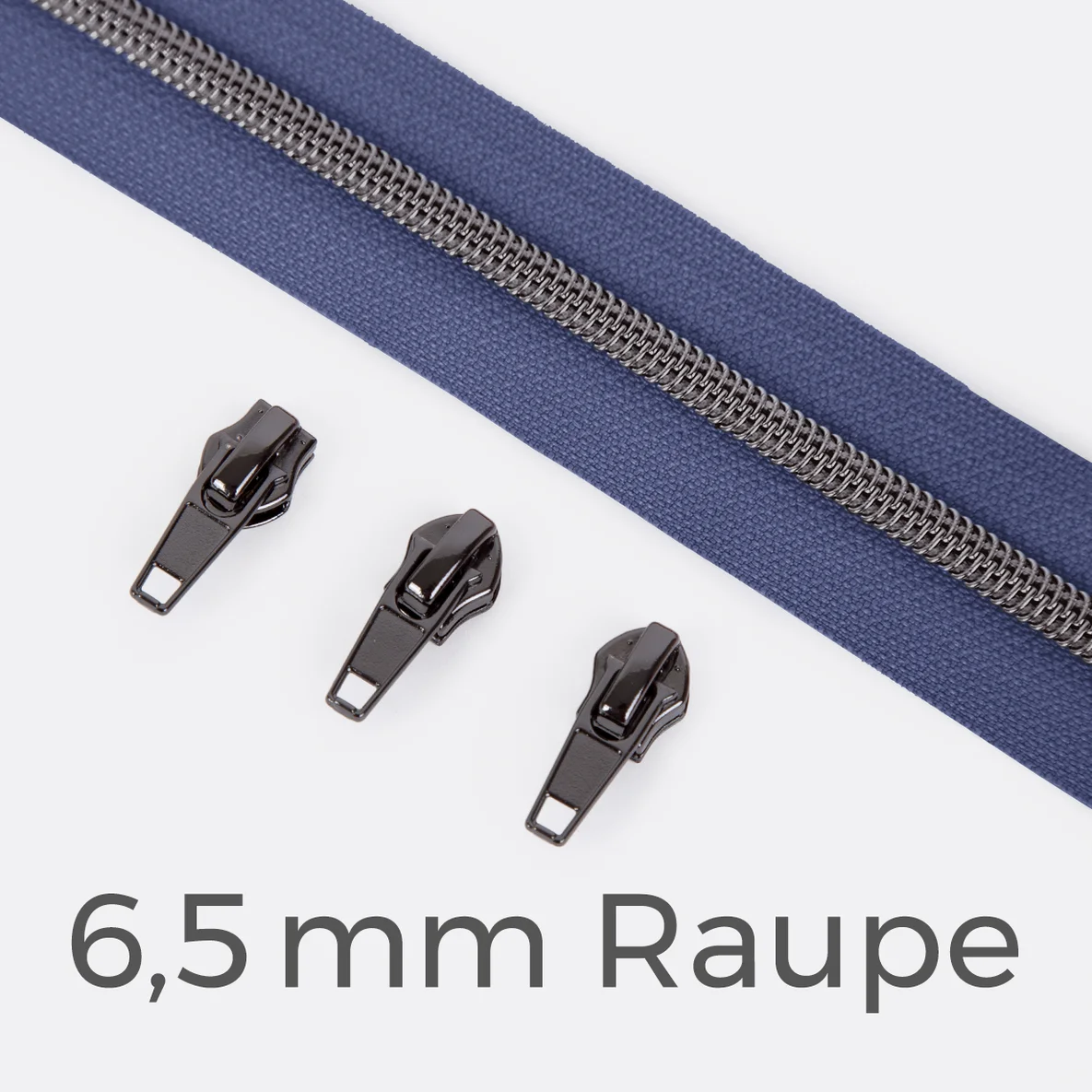 Reißverschluss Gunmetal 6,5mm Dunkles Flieder D321