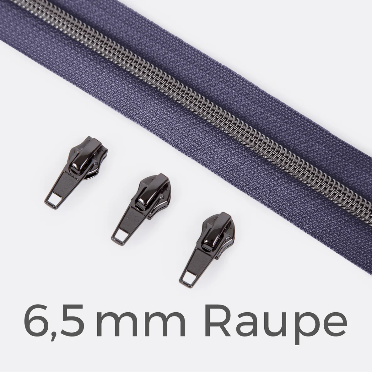 Reißverschluss Gunmetal 6,5mm Lilac D319