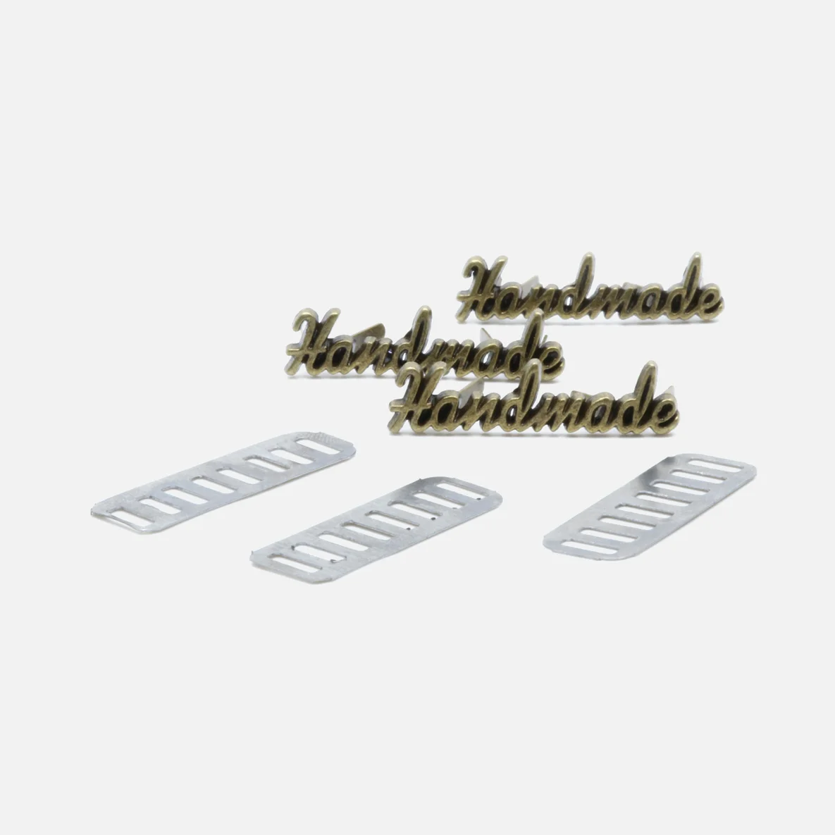 Metall Handmade Label Kontur, Messing