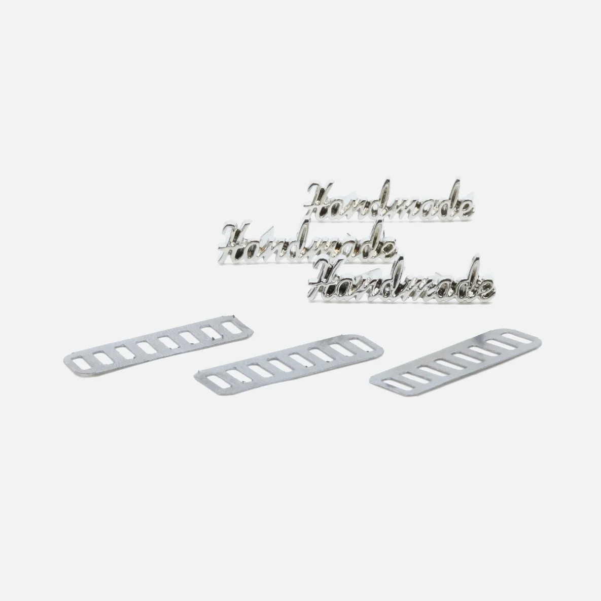 Metall Handmade Label Kontur, Silber