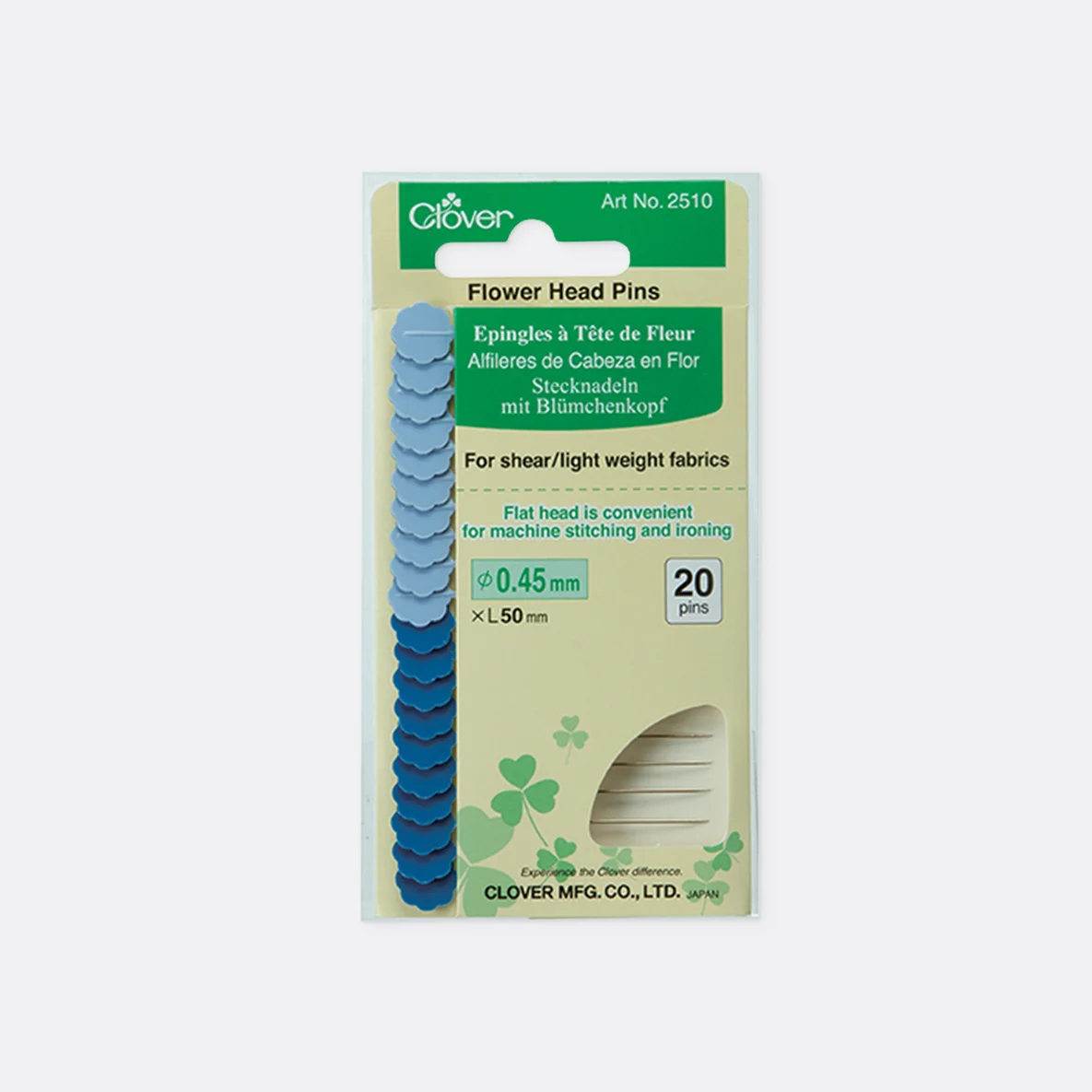 CLOVER Blumenkopf Stecknadeln, 50x0,55mm, 20Stück