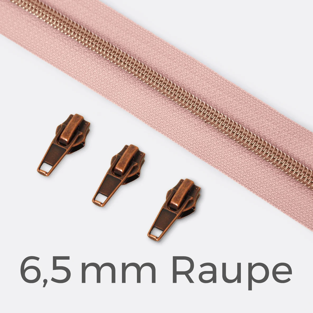 Reißverschluss Kupfer 6,5mm Nude D209