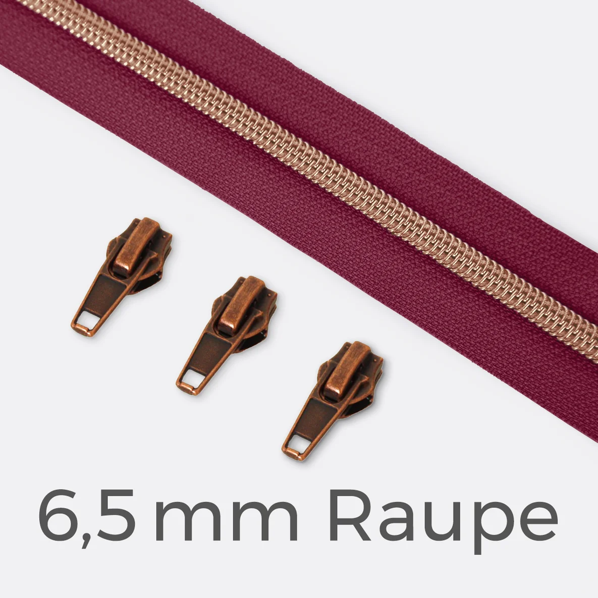 Reißverschluss Kupfer 6,5mm Helle Beere D525