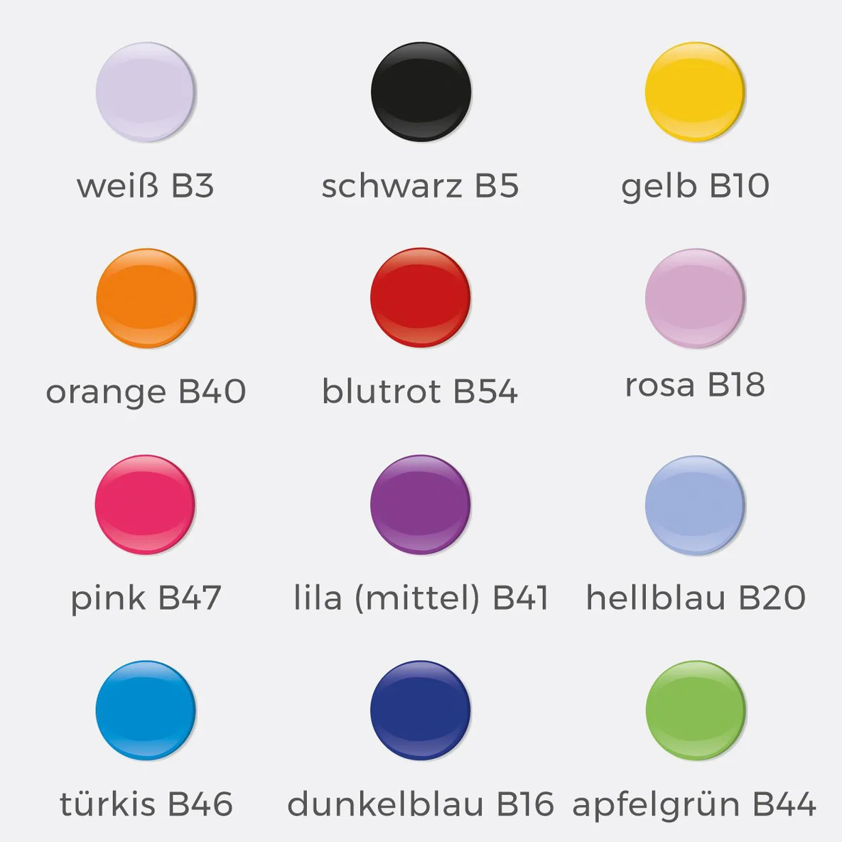 Jersey Druckknöpfe,  11mm, geschlossen