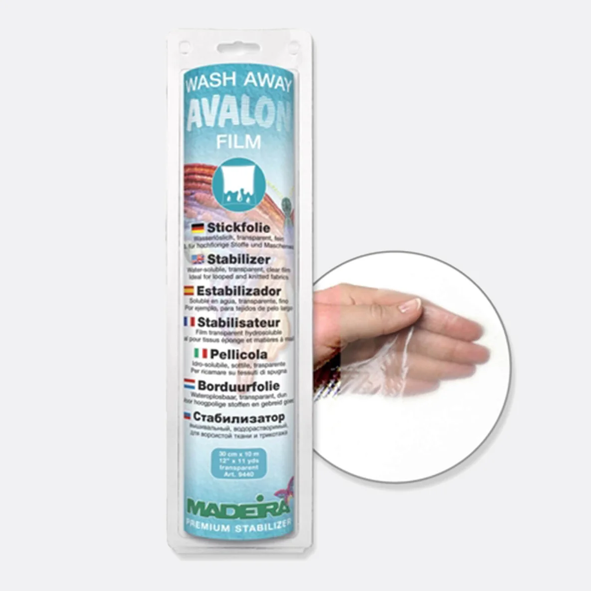 Madeira Stickvlies Avalon Film 30cm breit 10m Rolle