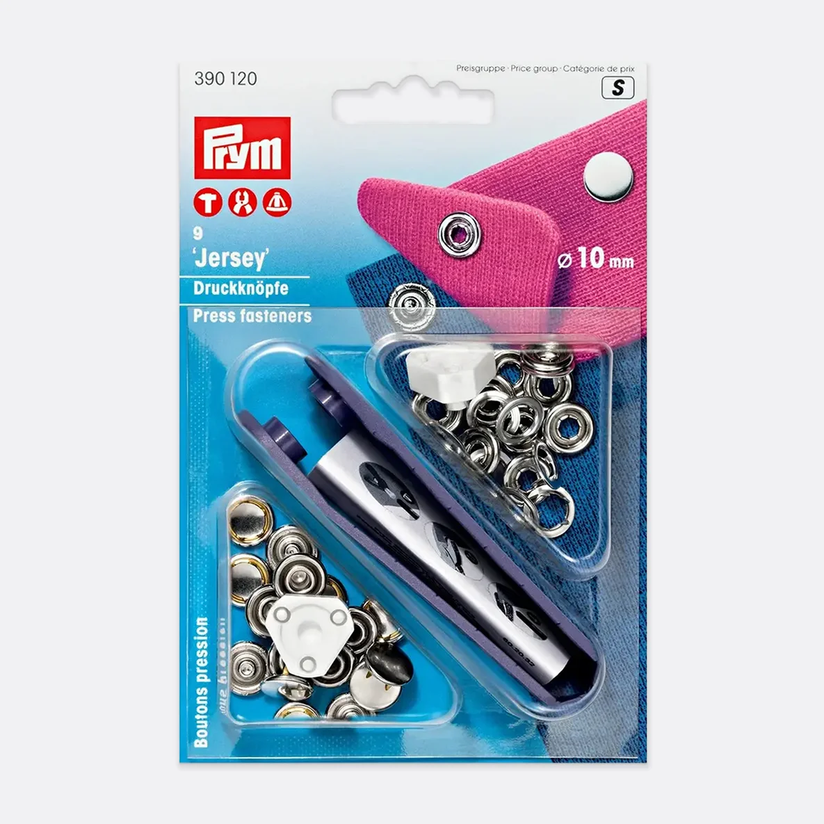 PRYM Jersey Druckknöpfe 10mm Geschlossen Silber