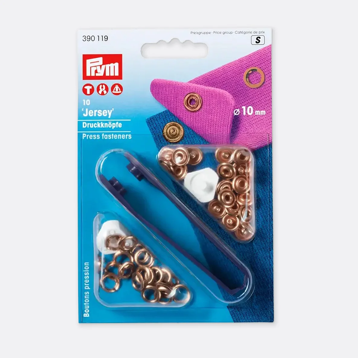 PRYM Jersey Druckknöpfe 10mm Kupfer