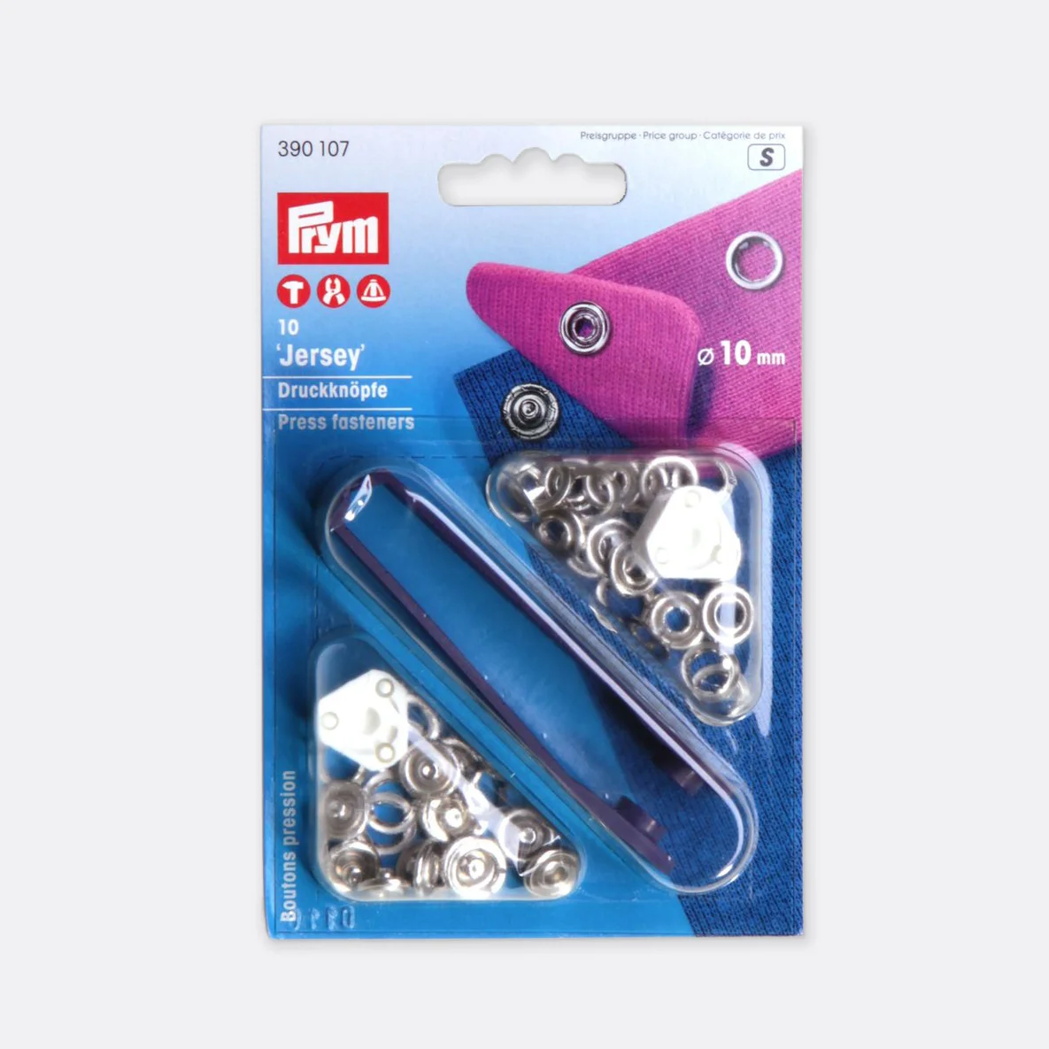 PRYM Jersey Druckknöpfe 10mm Silber