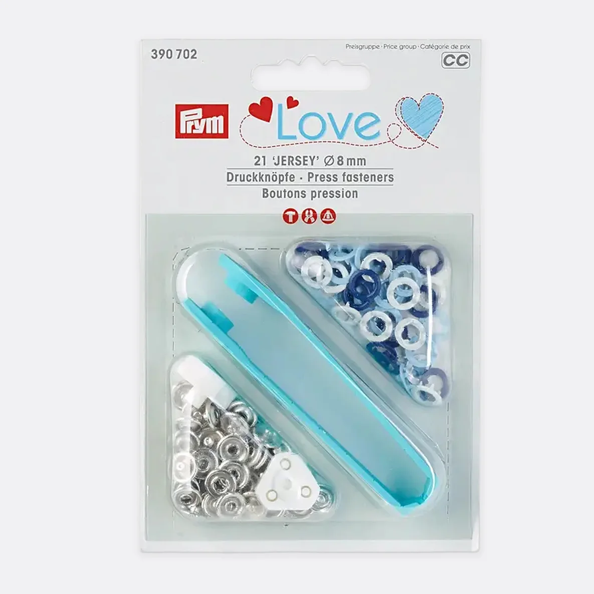 PRYM Love Jersey Druckknöpfe 8mm Farbmix Blau