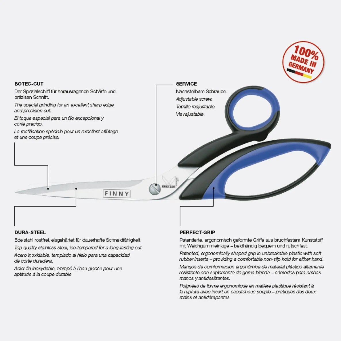 KRETZER Stoffschere FINNY 20cm