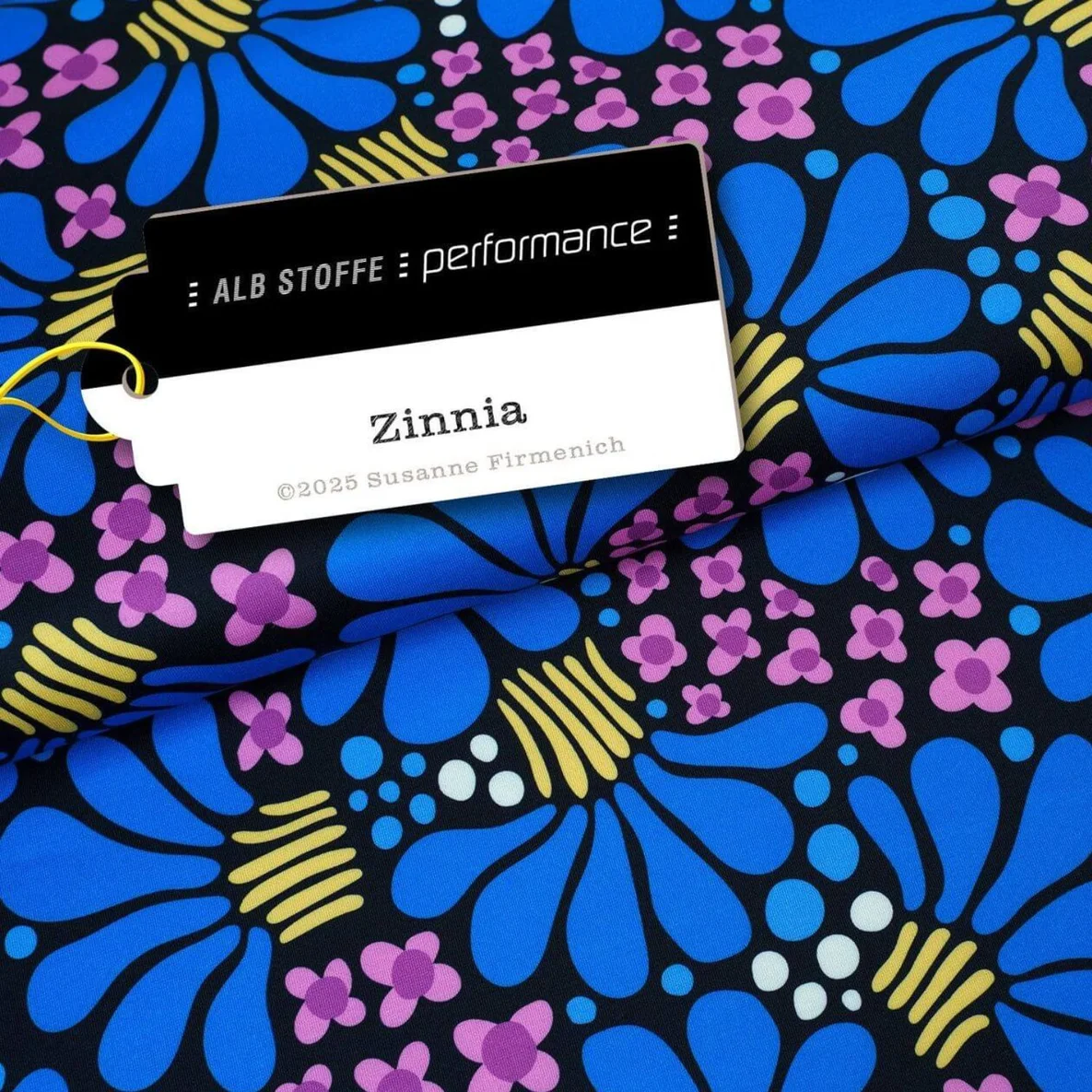 Albstoffe Performance Kollektion Zinnia Blau Schwarz