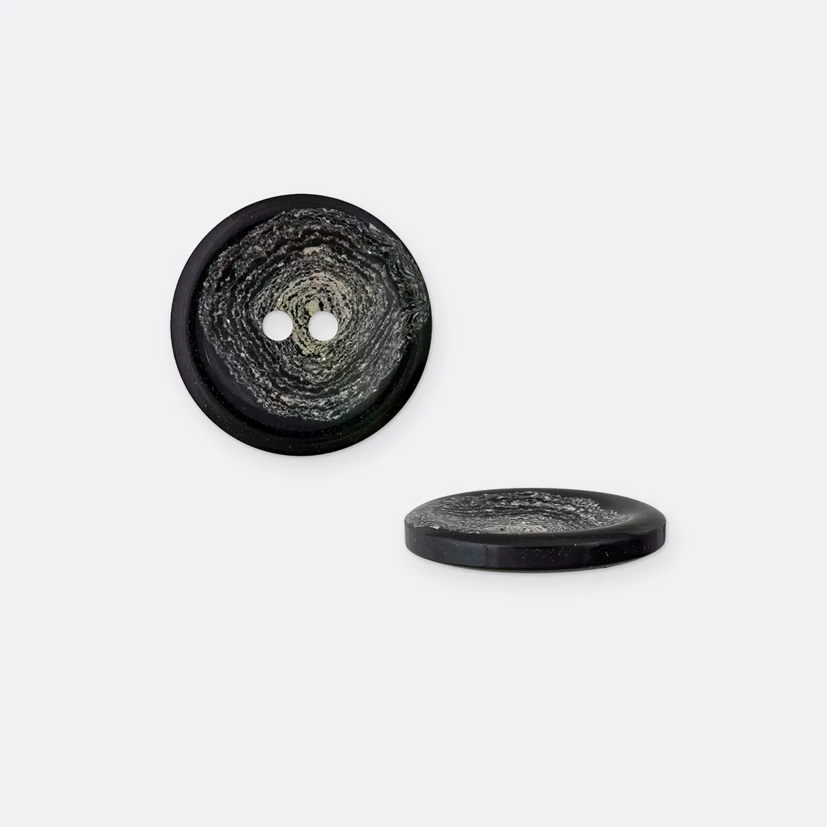 Knopf Recycelt, 15 mm, Schwarz