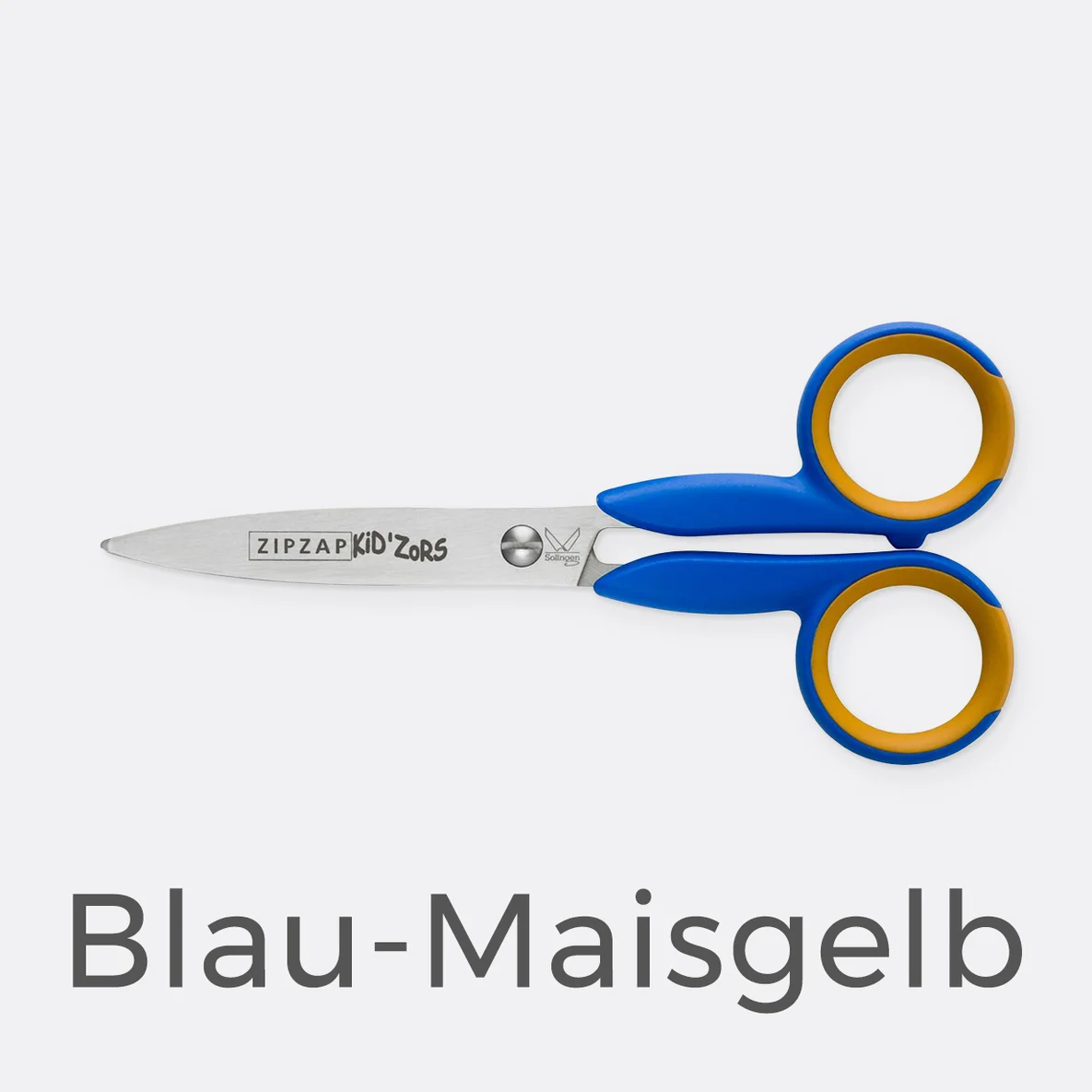 KRETZER Kinderschere ZIPZAP, 13 cm, Blau-Maisgelb