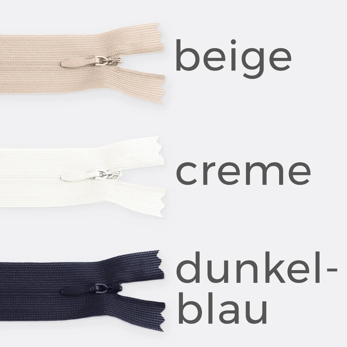 Reißverschluss Nahtverdeckt 25 cm, beige, creme, dunkelblau