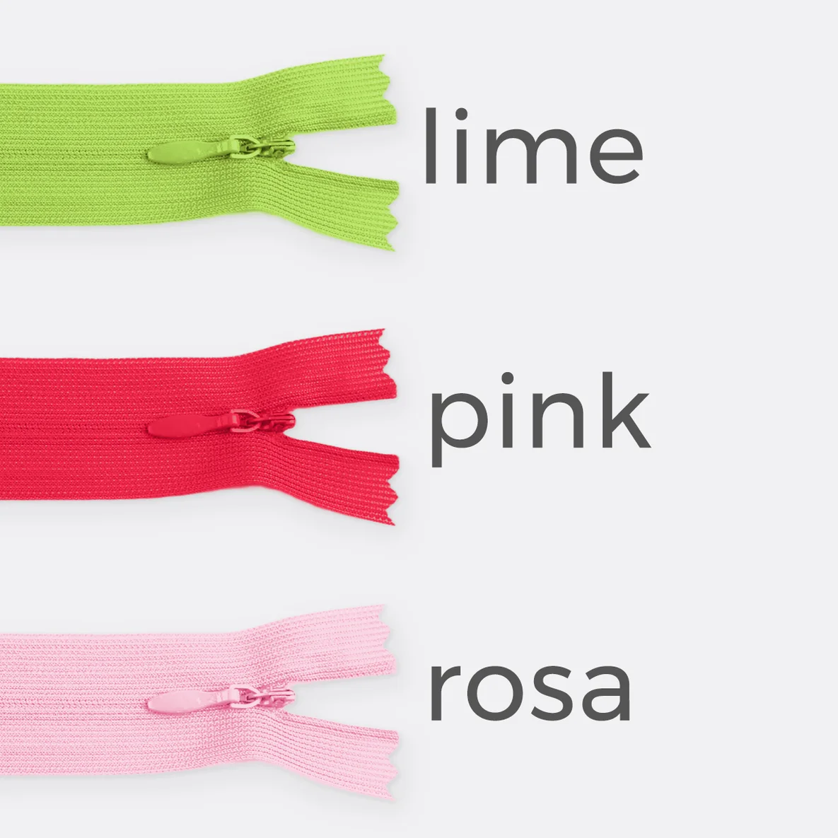 Reißverschluss Nahtverdeckt 25 cm, lime, pink, rosa