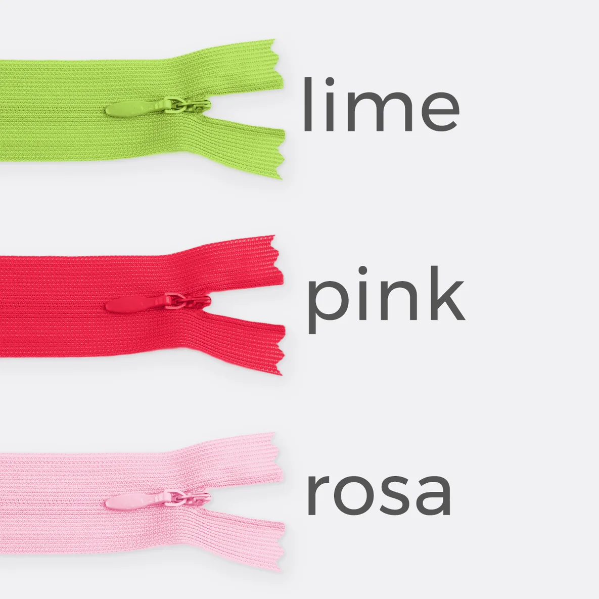 Reißverschluss Nahtverdeckt 60 cm, lime, pink, rosa 