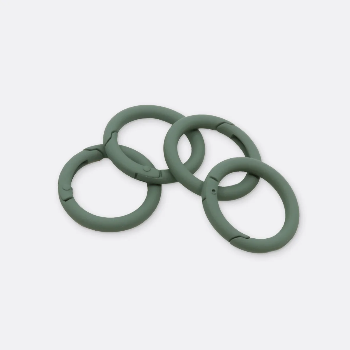 Ring mit Schnappverschluss, 25mm, 4 Stück, Dunkelgrün D190