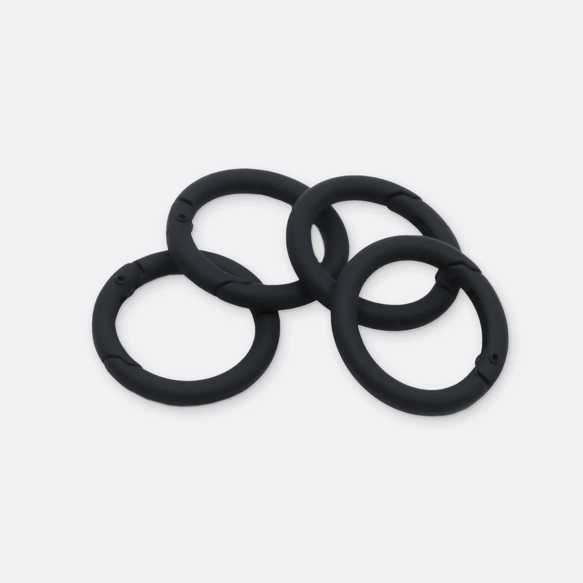 Ring mit Schnappverschluss, 25mm, 4 Stück, Schwarz B5