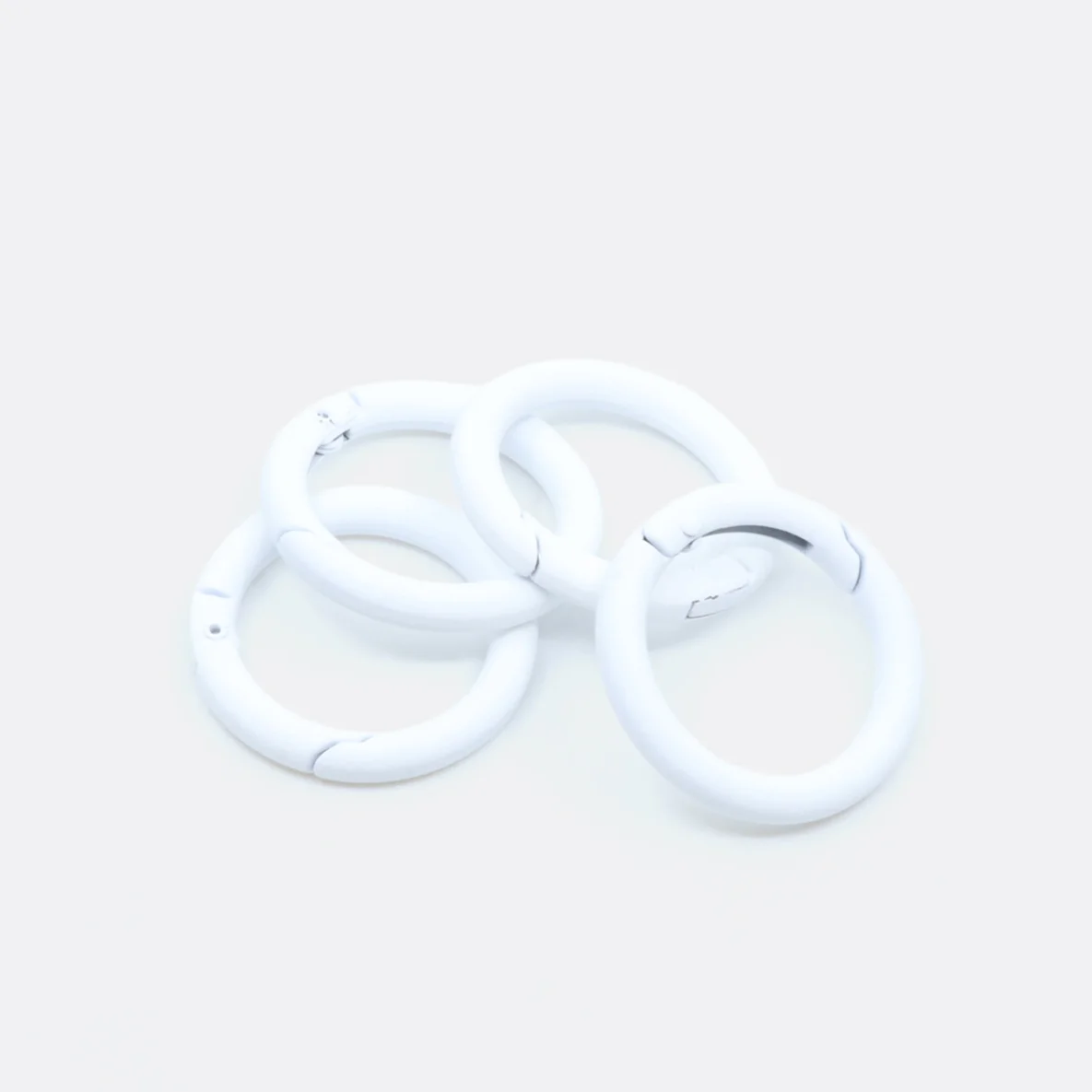 Ring mit Schnappverschluss, 25mm, 4 Stück, Weiß B3