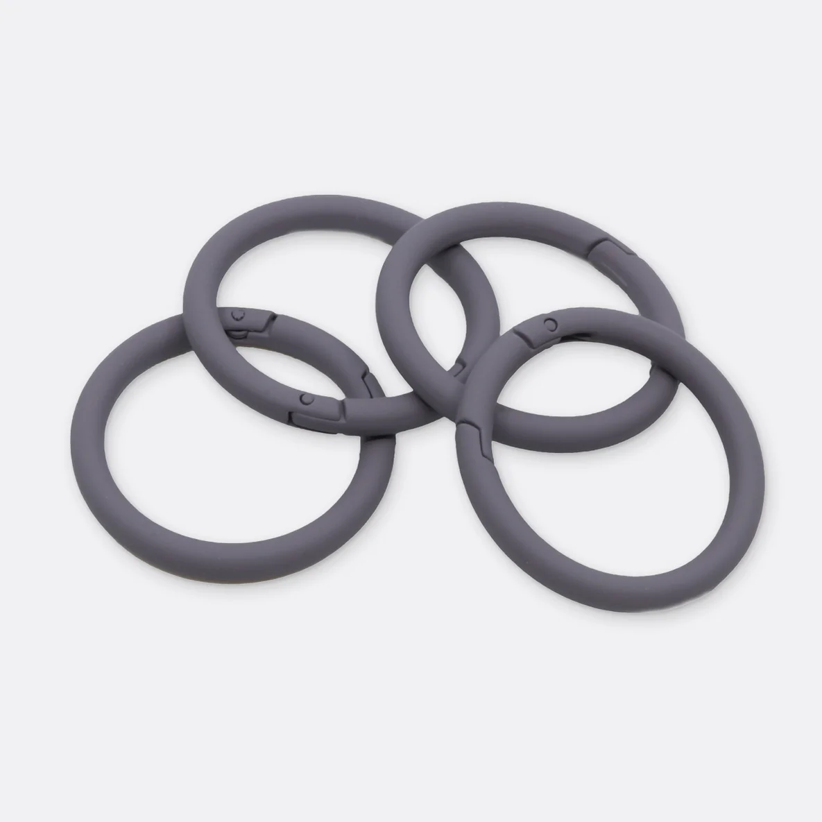 Ring mit Schnappverschluss, 40mm, 1 Stück, Dunkelgrau D306