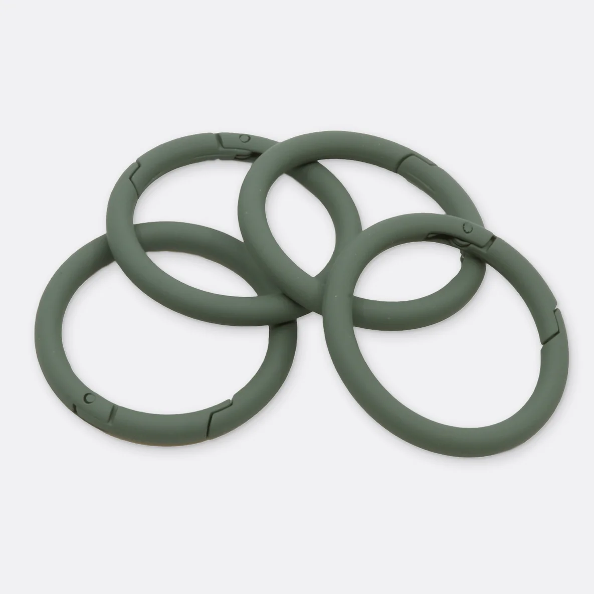 Ring mit Schnappverschluss, 40mm, 1 Stück, Dunkelgrün D190