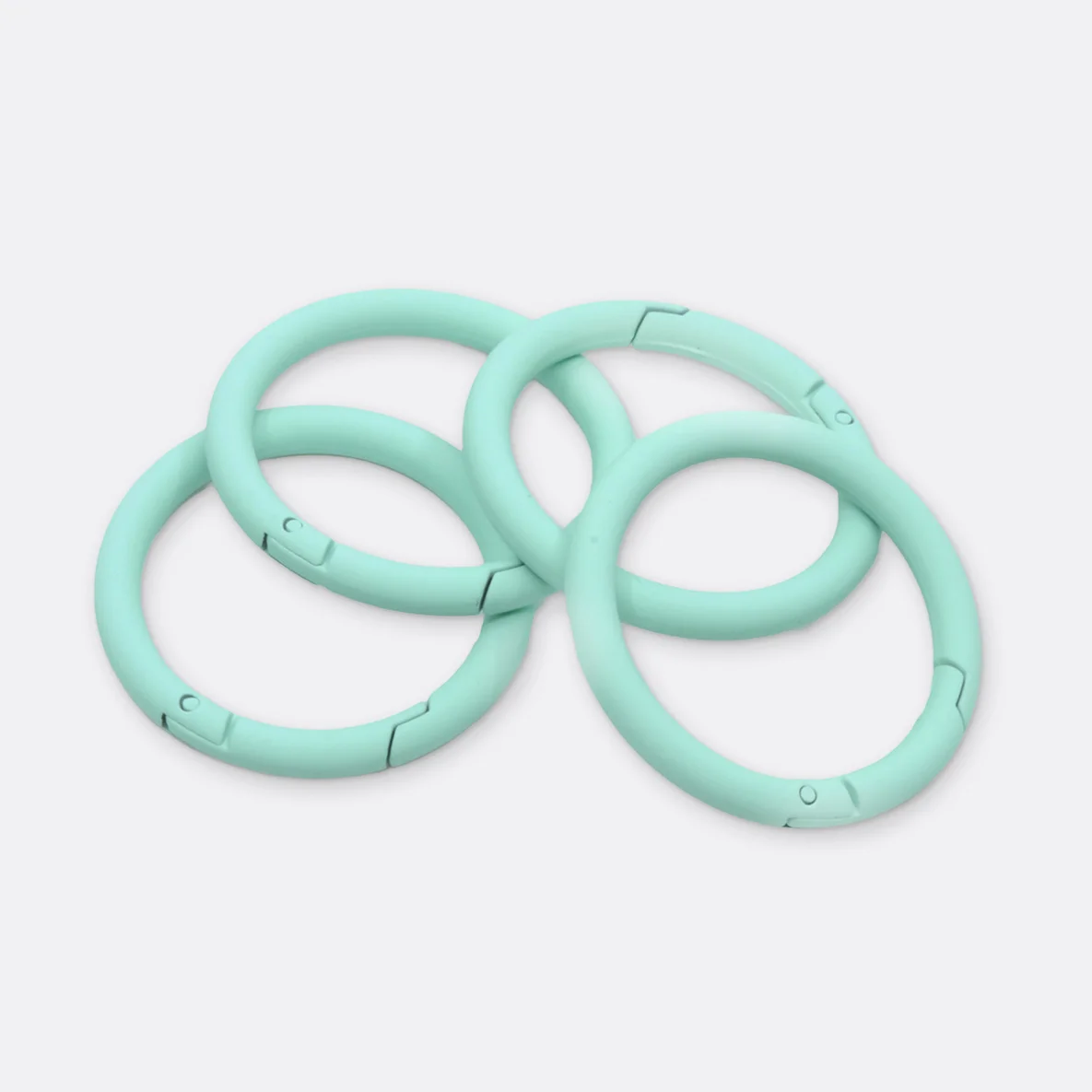 Ring mit Schnappverschluss, 40mm, 4 Stück, Mint D871