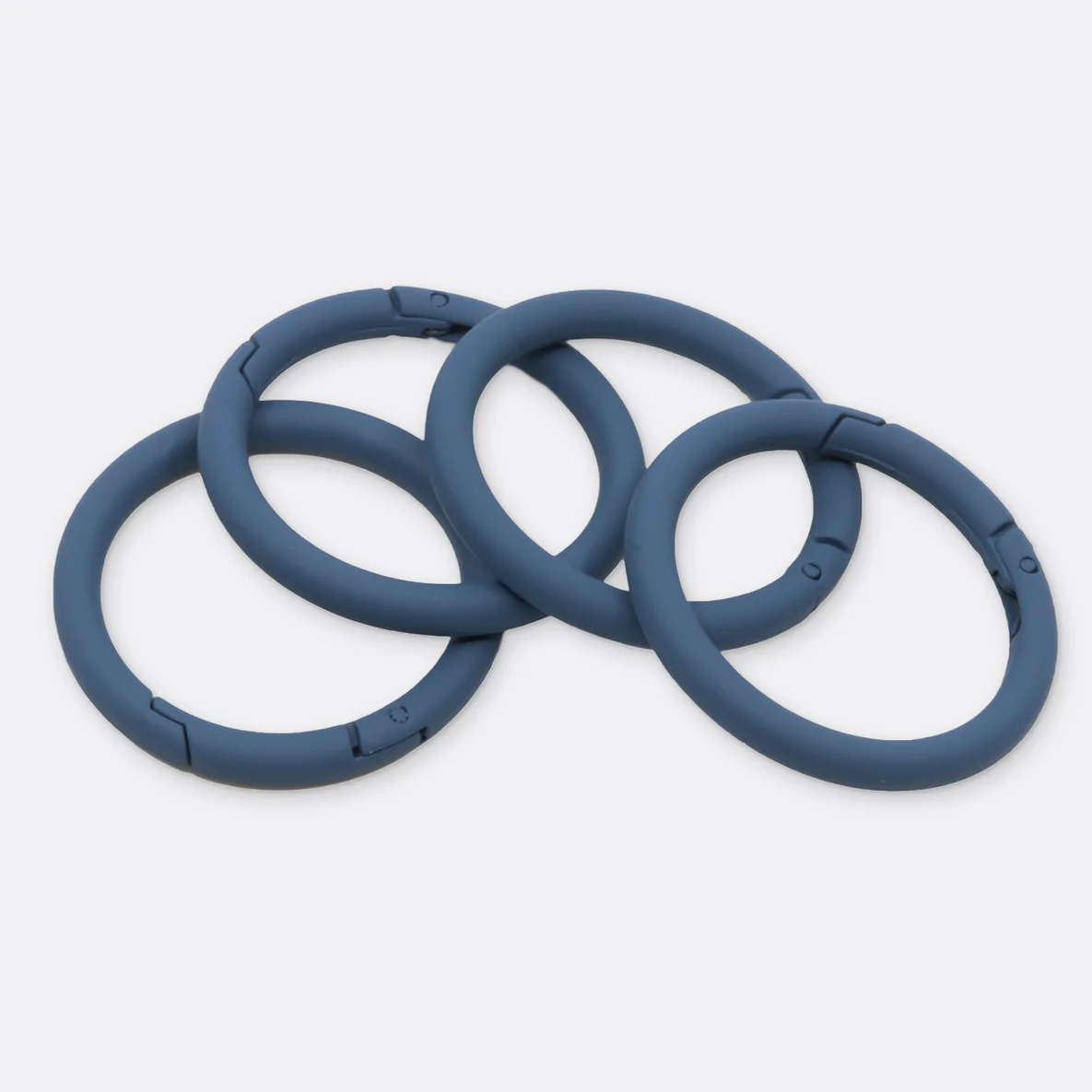 Ring mit Schnappverschluss, 40mm, 4 Stück, Petrol D103