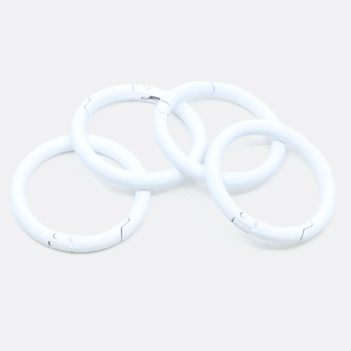 Ring mit Schnappverschluss, 40mm, 4 Stück, Weiß B3