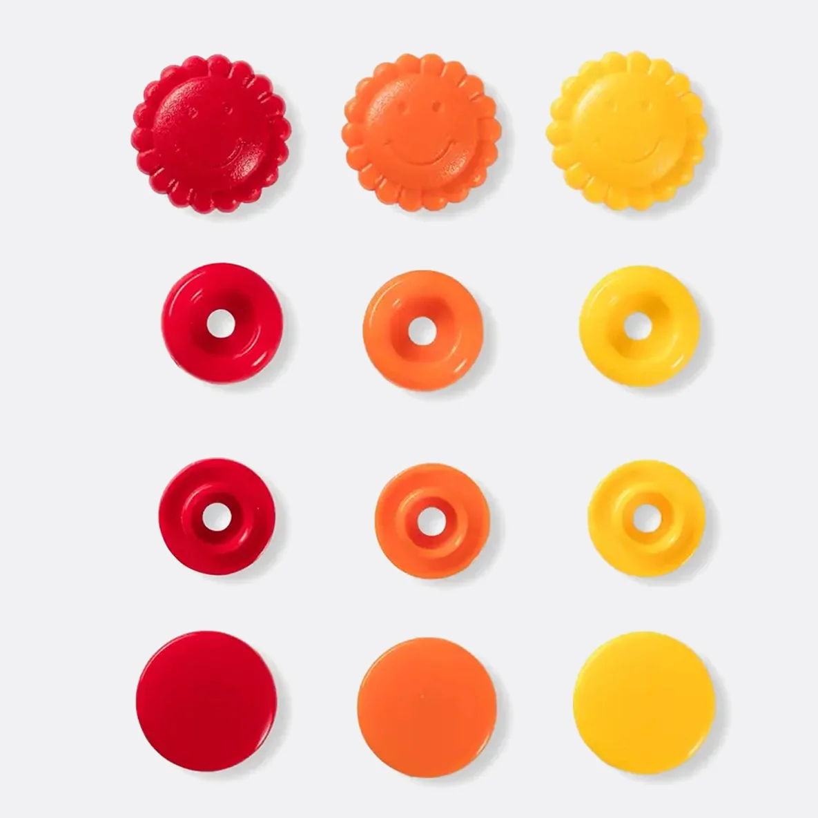 PRYM Color Snap Druckknöpfe Blume, Rot, Orange, Gelb