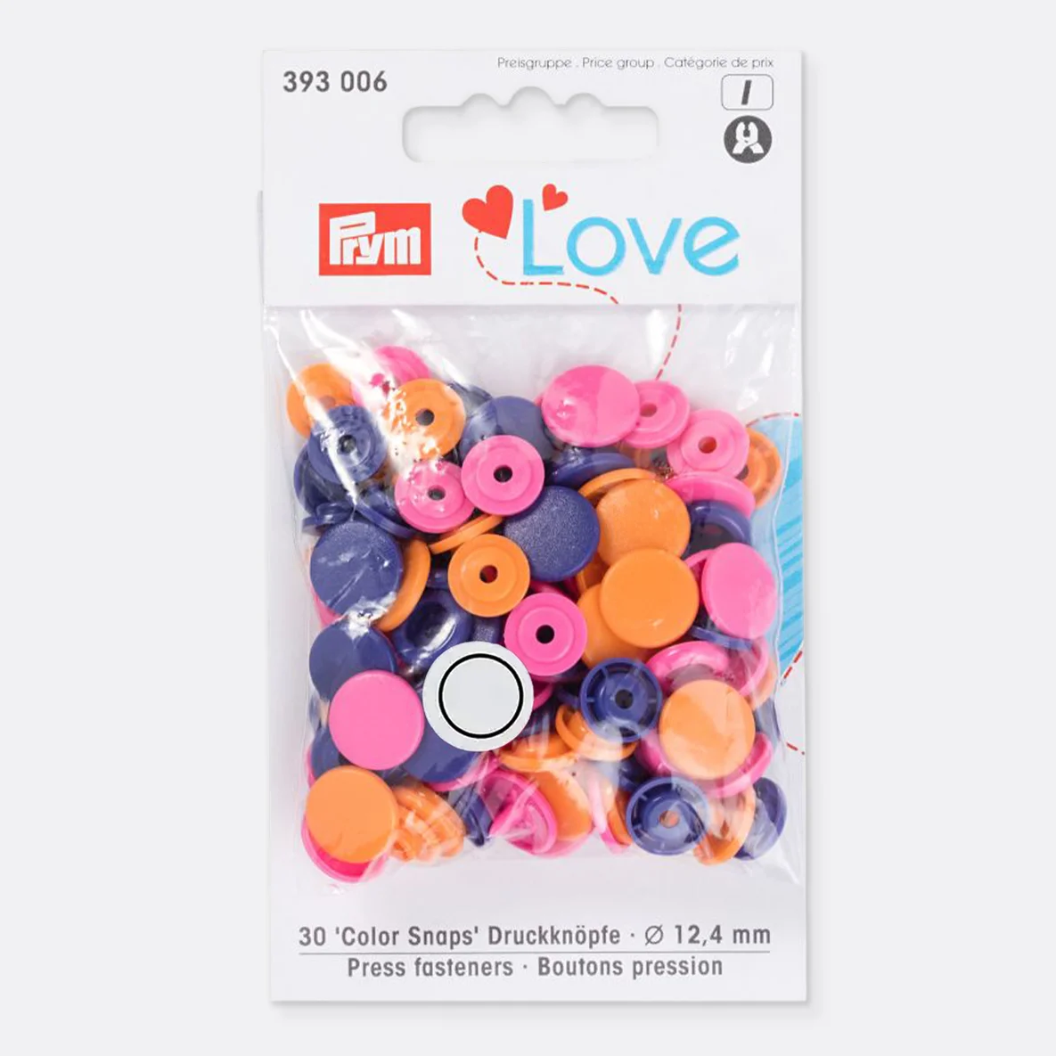 PRYM Color Snap Druckknöpfe, Violett, Pink, Orange