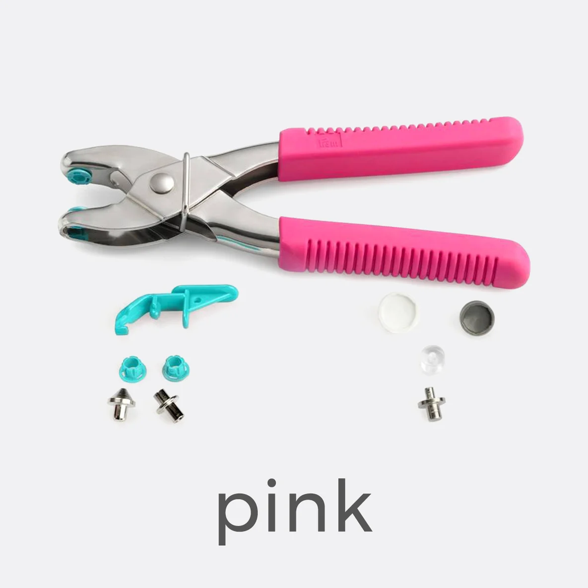 PRYM Love Vario Zange mit Loch- & Snaps Werkzeug, pink