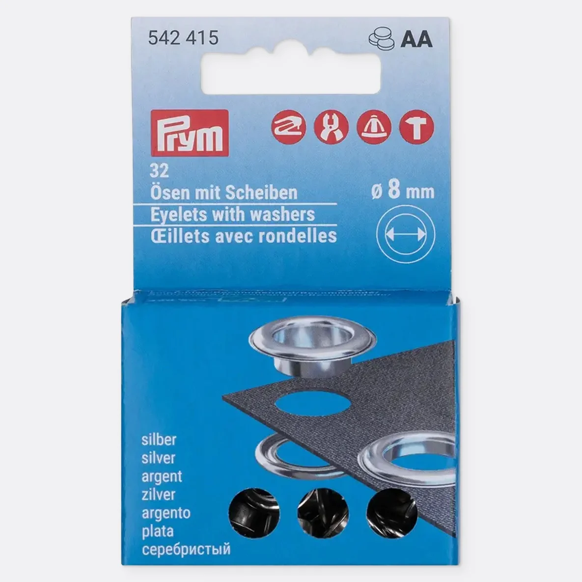 PRYM Nachfüllset Ösen mit Scheiben 8mm