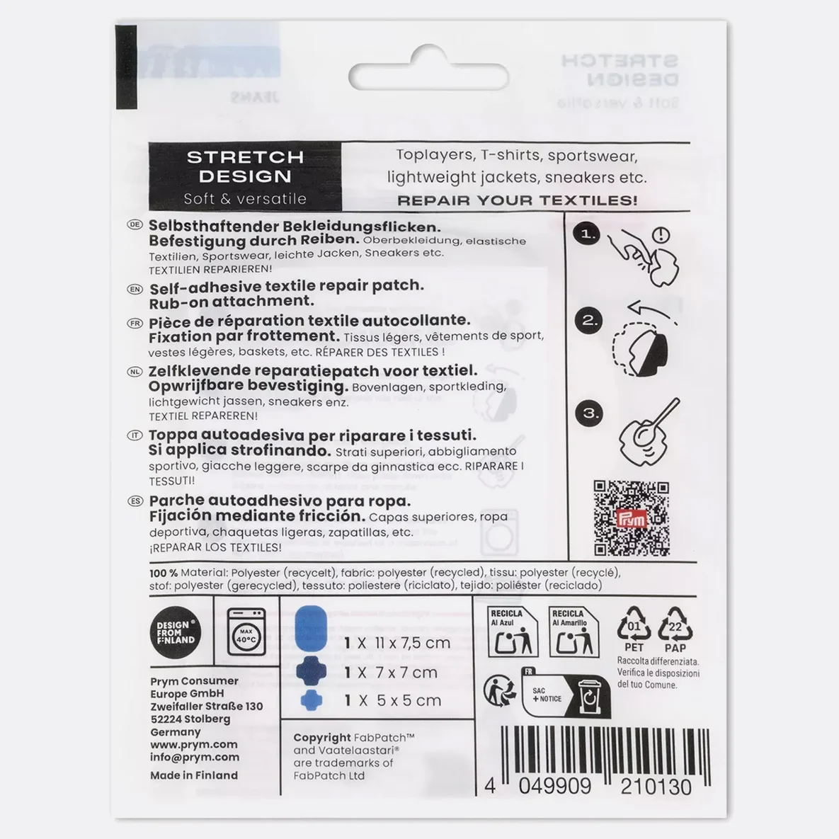 PRYM Rub-on Patch STRETCH Design 3 Stück Jeans